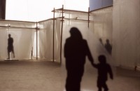 People walking through Racines