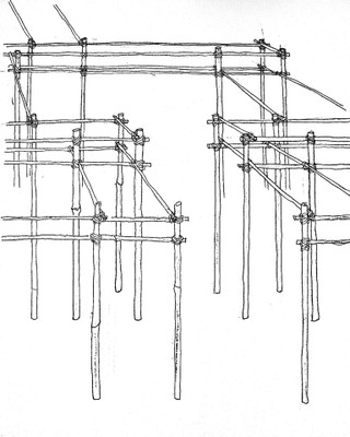 bamboo scaffold sketch - small